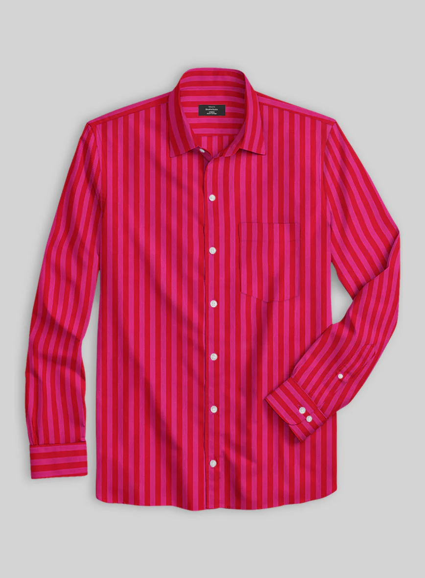 Berry Stripe Organic Cotton Shirt - Image 3