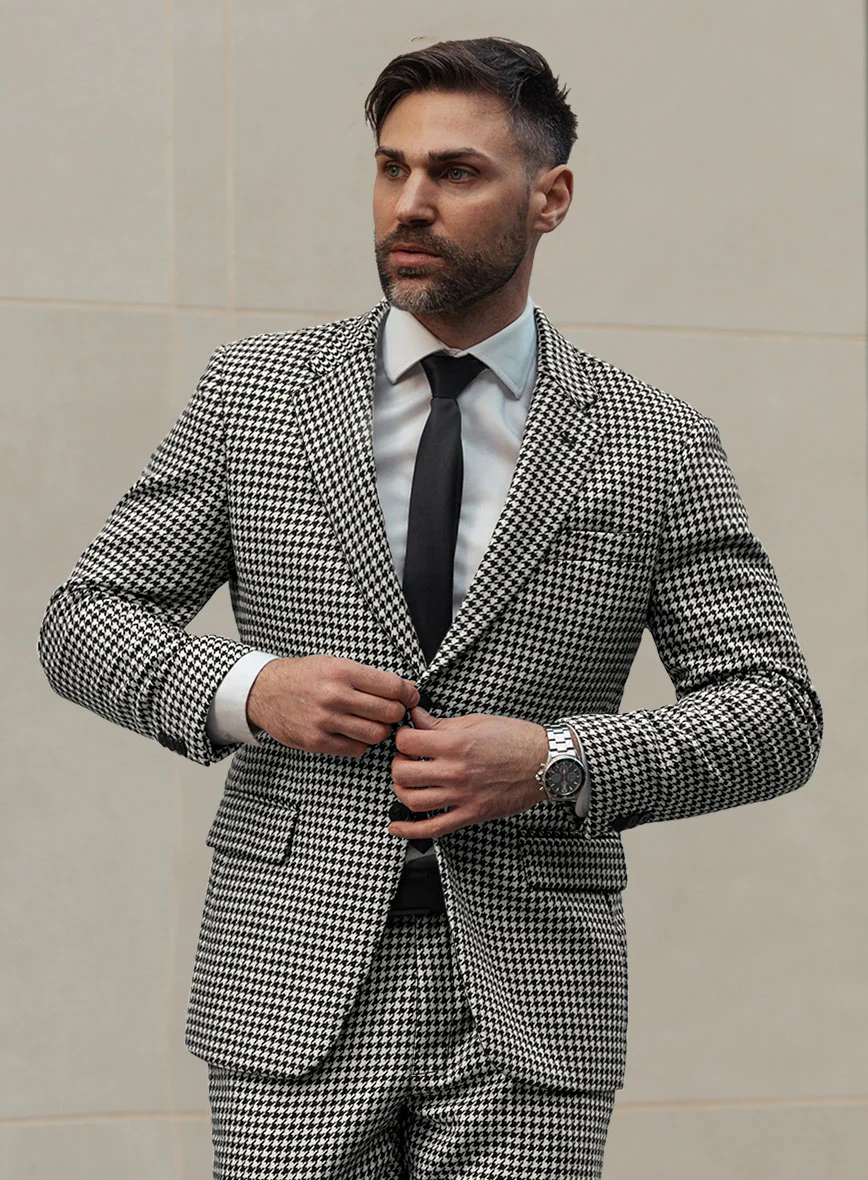 Big Houndstooth BW Tweed Suit - Image 4