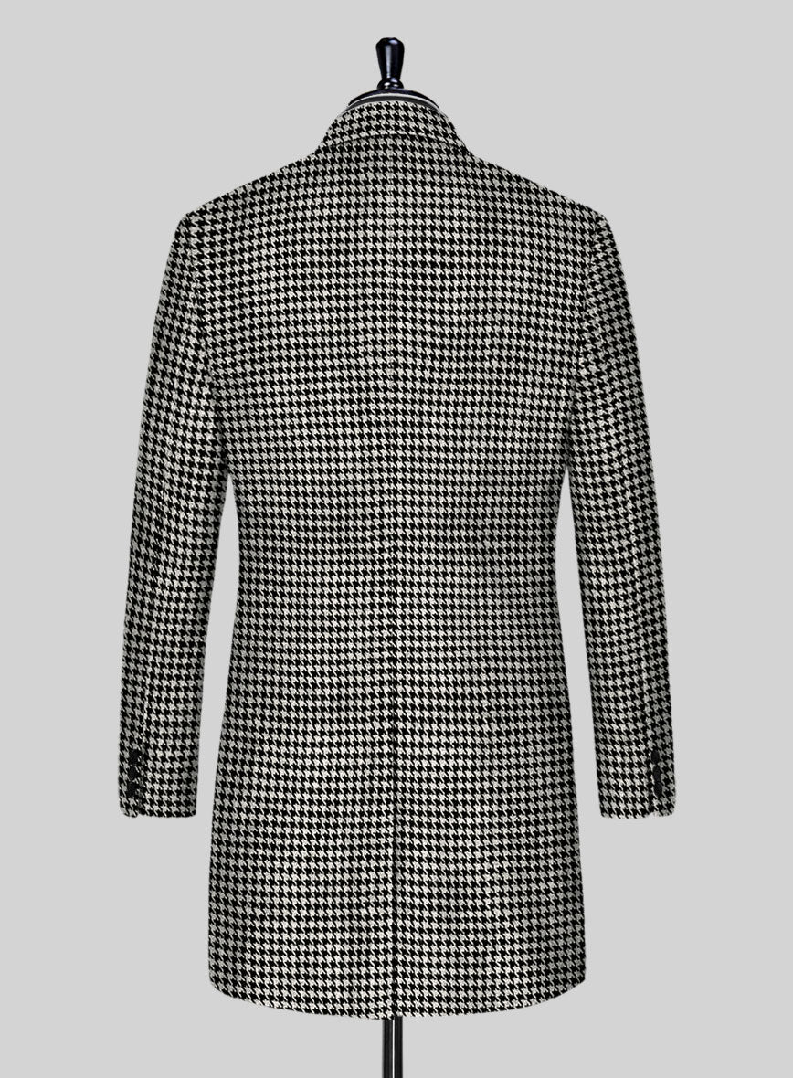 Big Houndstooth BW Tweed Overcoat - Image 2