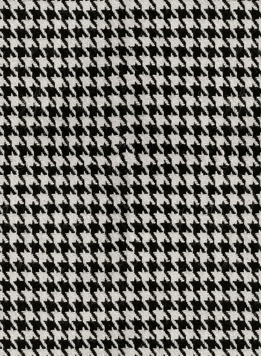 Big Houndstooth BW Tweed Pea Coat - Image 4