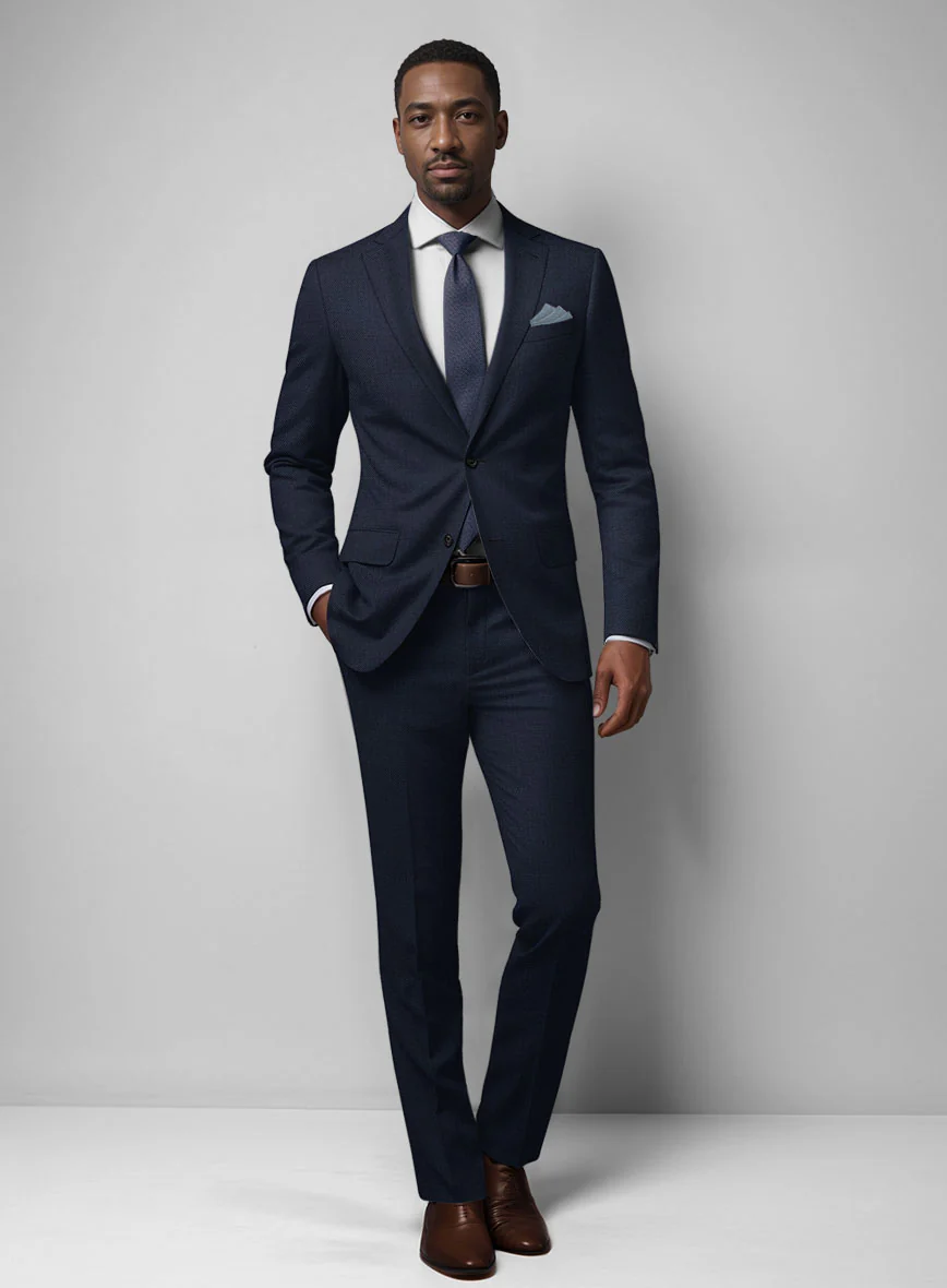 Birdseye Wool Blue Suit - Image 2