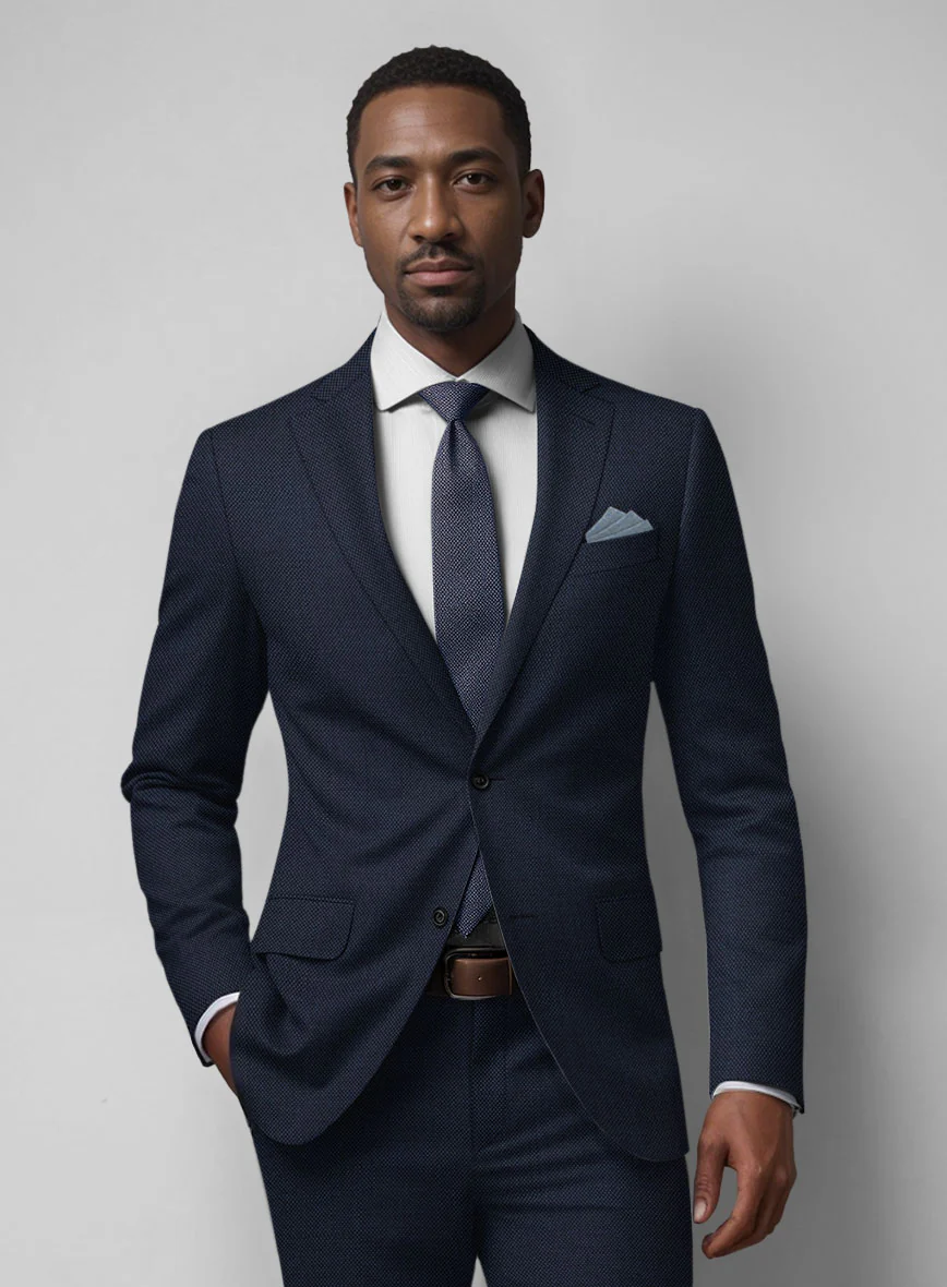 Birdseye Wool Blue Suit - Image 3