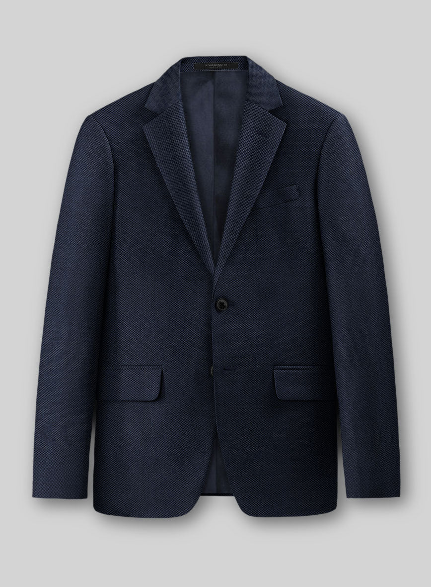 Birdseye Wool Blue Suit - Image 4