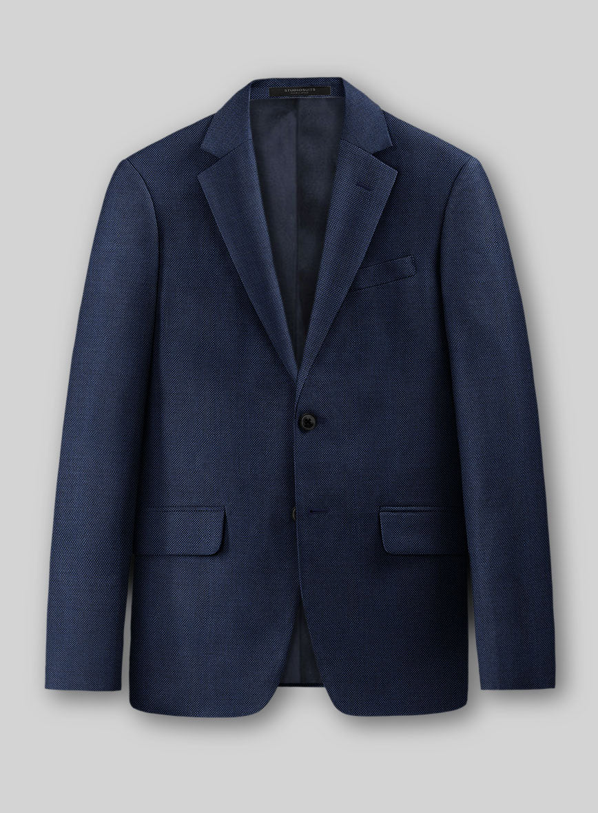 Birdseye Wool Royal Blue Suit - Image 3