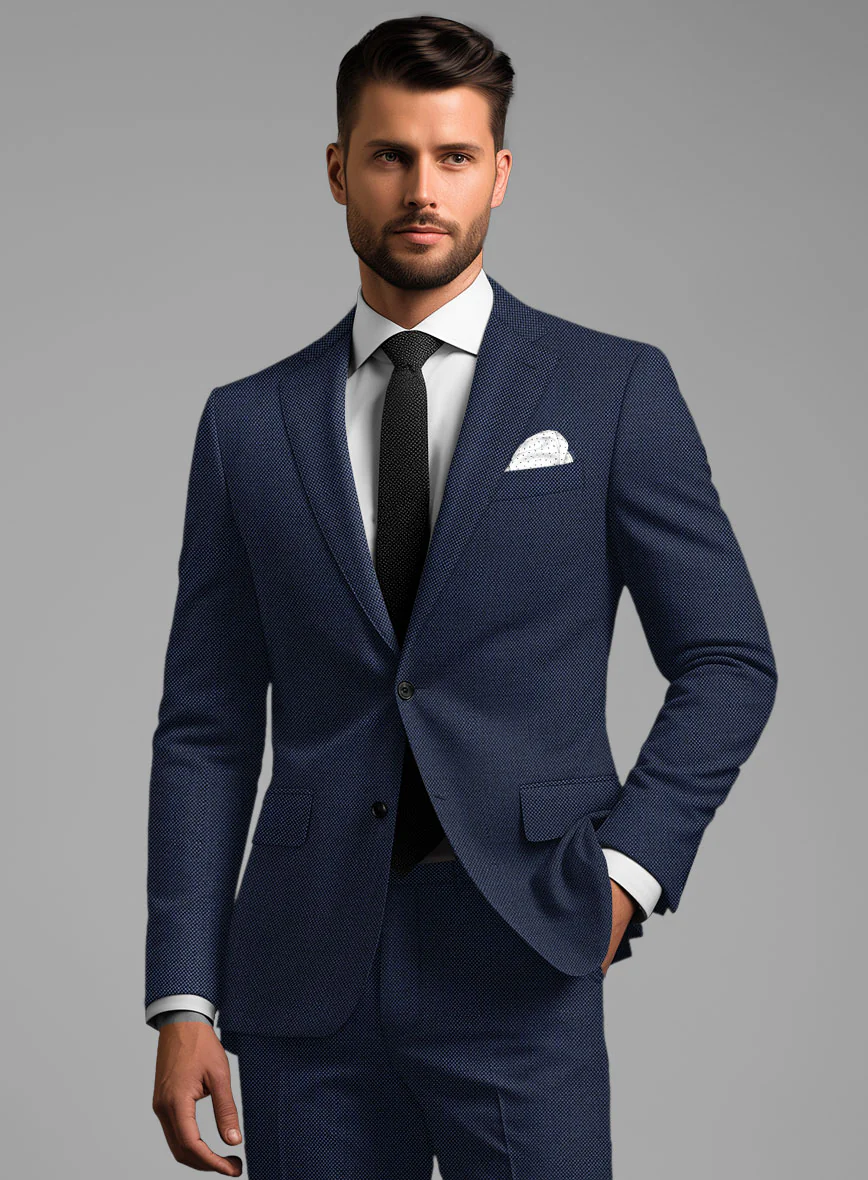 Birdseye Wool Royal Blue Suit - Image 4