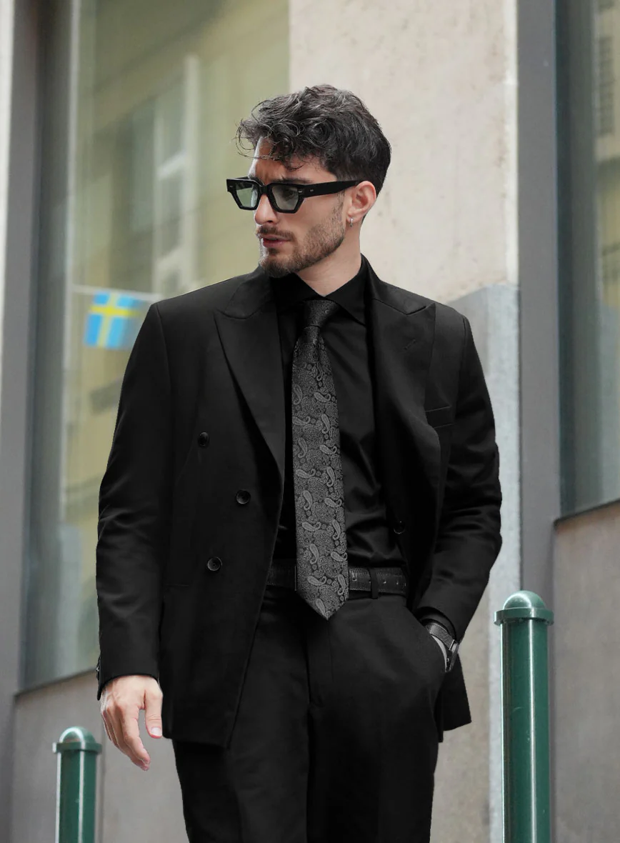 Black Chino Double Breasted Jacket - Image 2