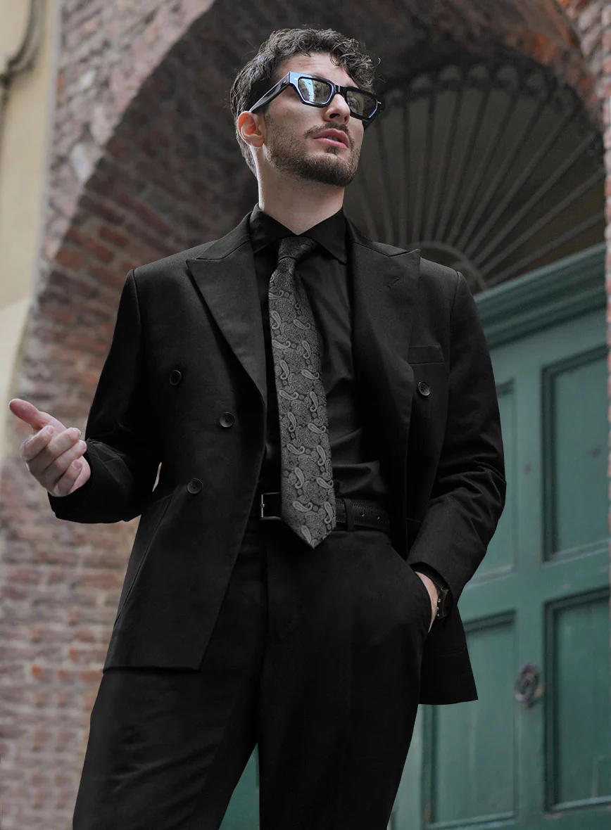 Black Chino Double Breasted Jacket - Image 3