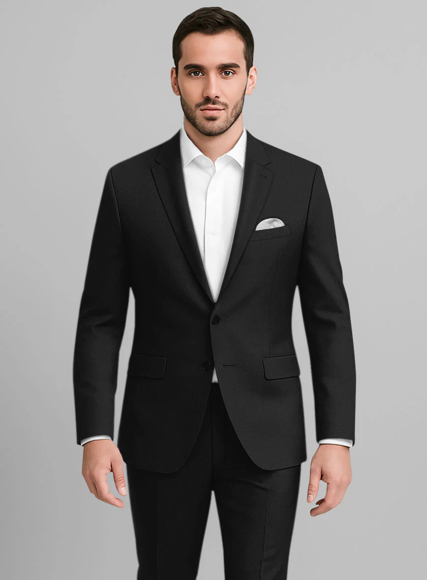 Black Cotton Power Stretch Chino Jacket - Image 2