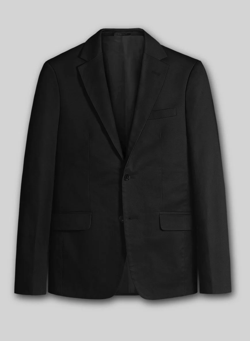 Black Cotton Power Stretch Chino Suit - Image 2