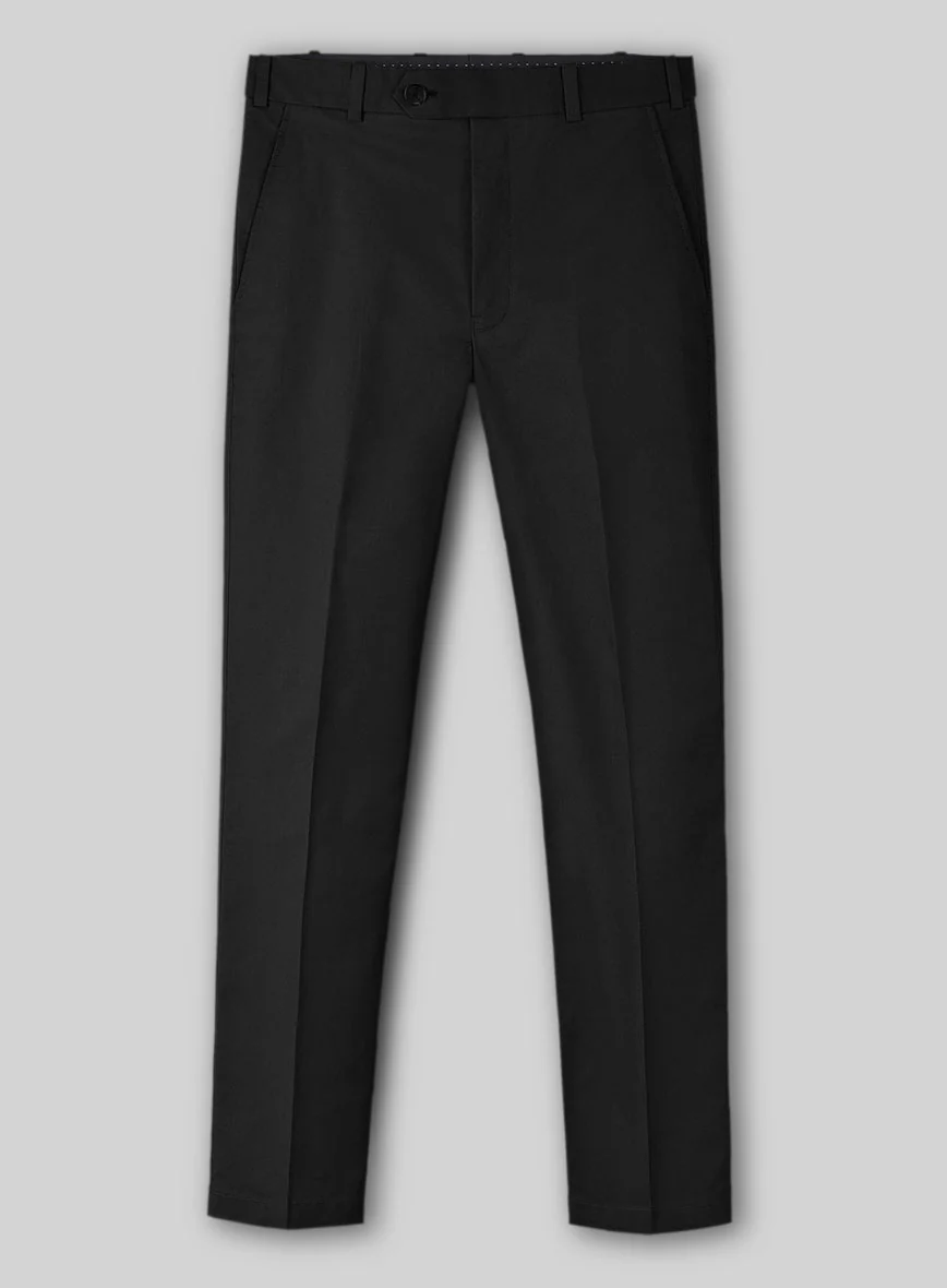 Black Cotton Power Stretch Chino Suit - Image 4
