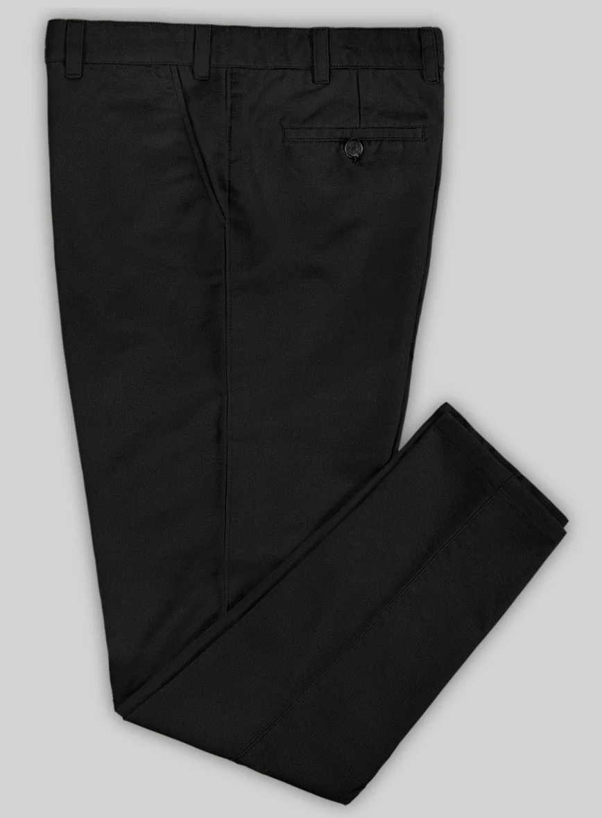 Washed Black Feather Cotton Canvas Stretch Chino Pants - Image 2
