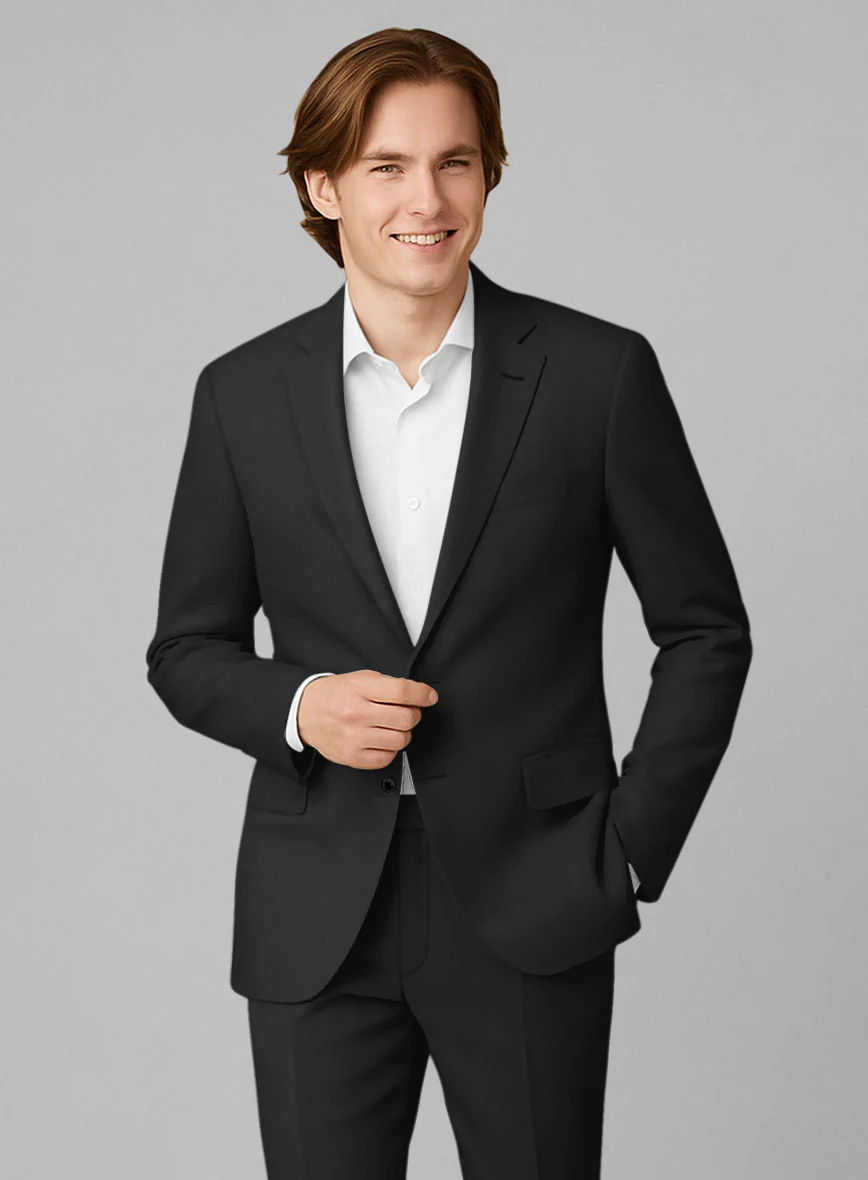 Black Feather Cotton Canvas Stretch Jacket - Image 2