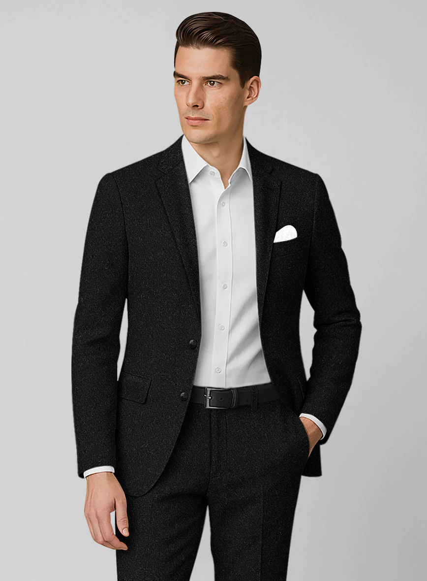 Black Heavy Tweed Jacket - Image 2