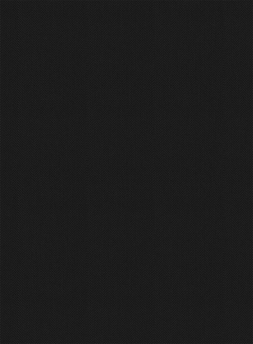 Black Herringbone Cotton Shirt - Image 4