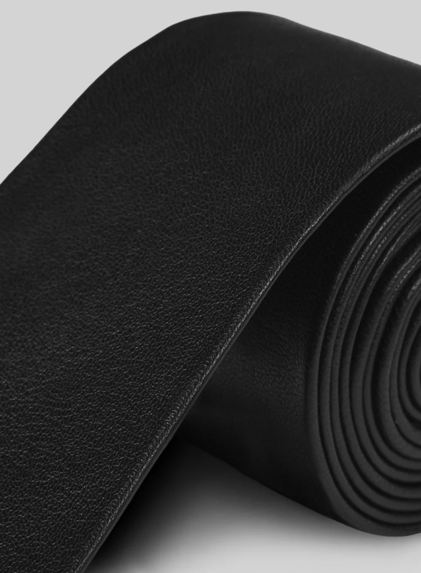 Black Leather Tie - Image 3