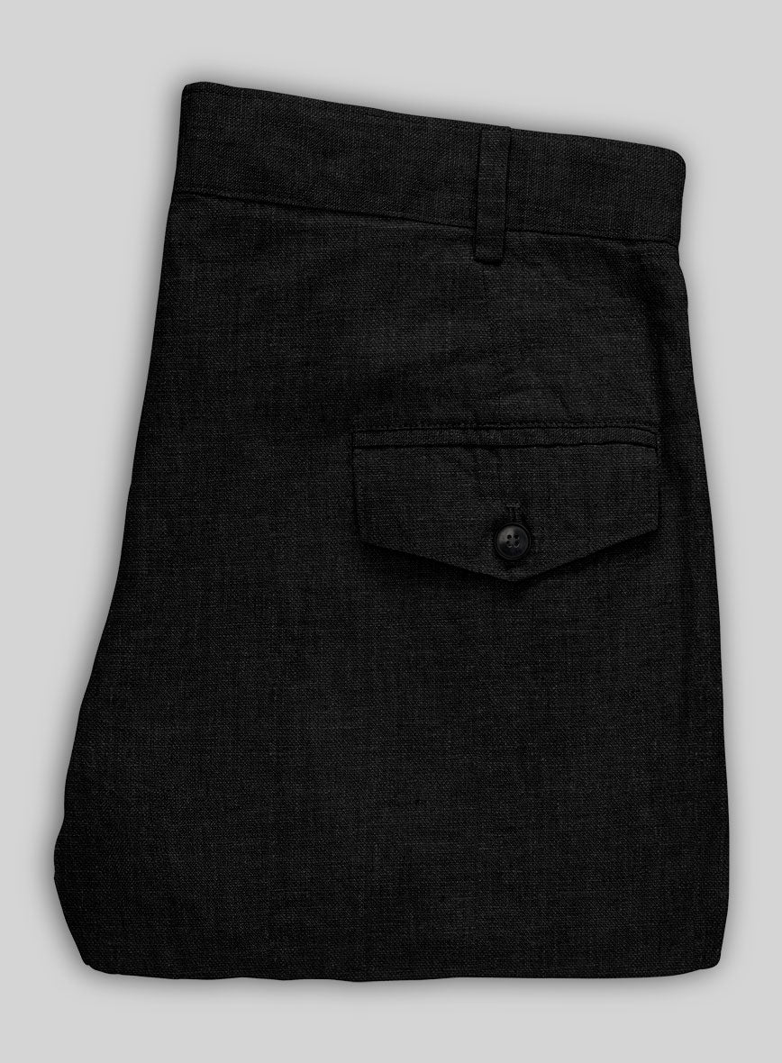 Black Linen Cargo Pants - Image 5