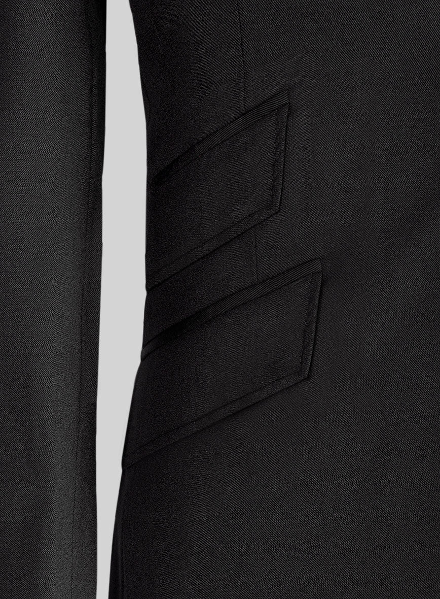Black Merino Wool Manhattan Style Sports Coat - Image 4