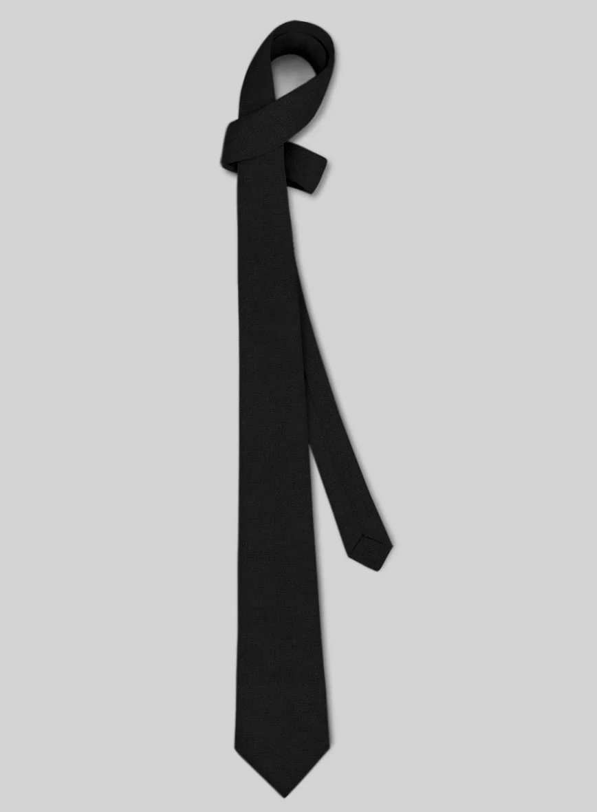 Black Merino Wool Tie - Image 2