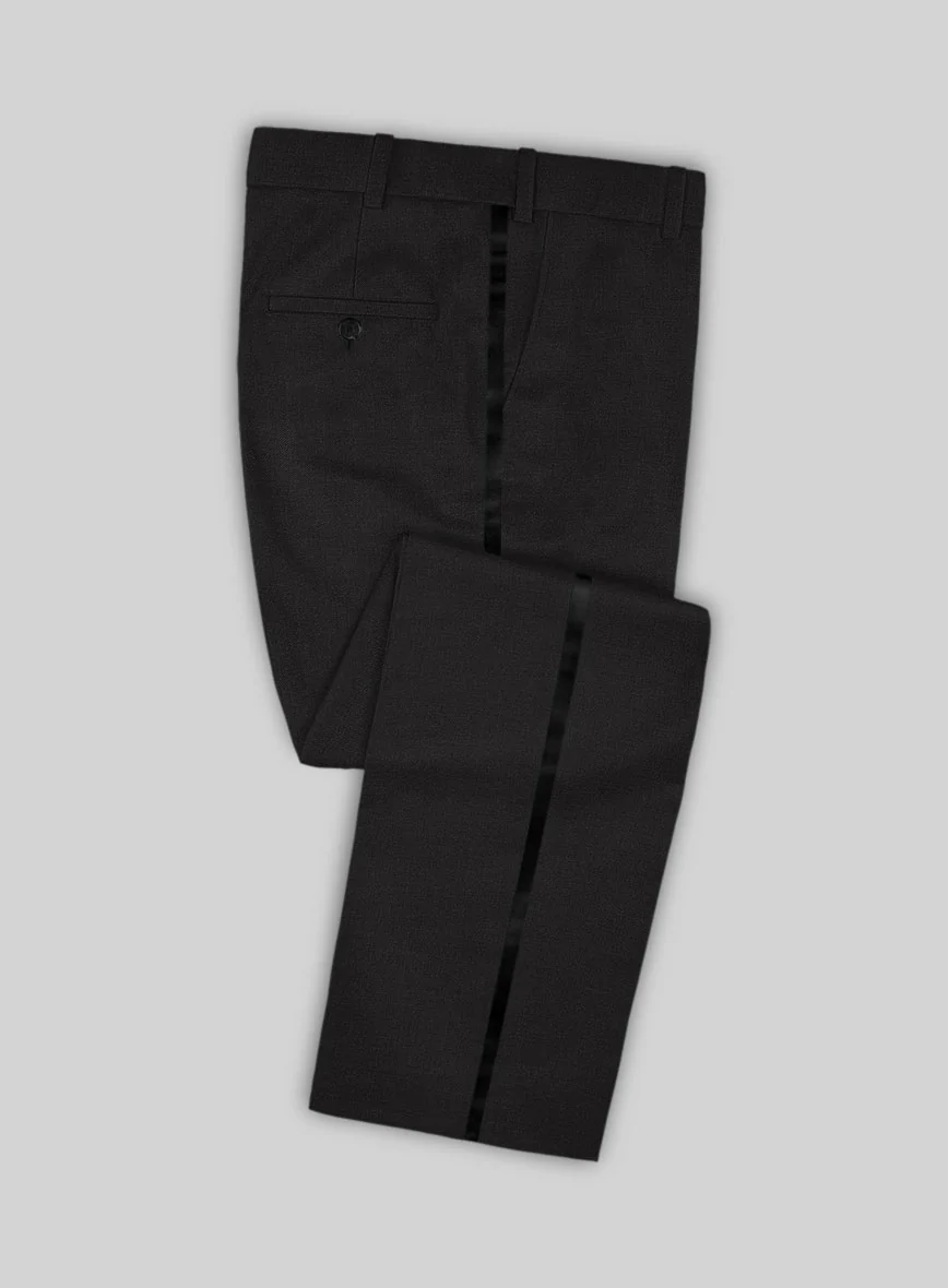 Black Merino Wool Tuxedo Suit - Image 5
