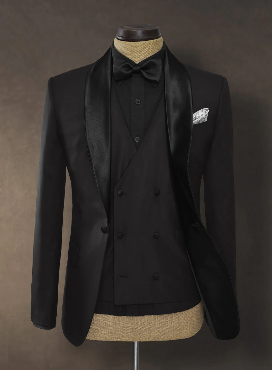 All Black Wool Tuxedo Suit II - Image 2