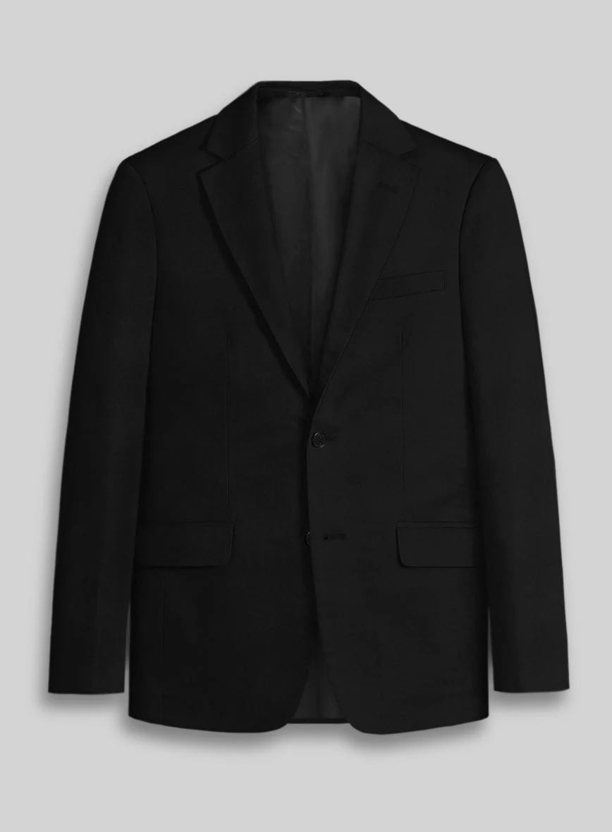 Black Napoli Stretch Light Weight Cotton Jacket