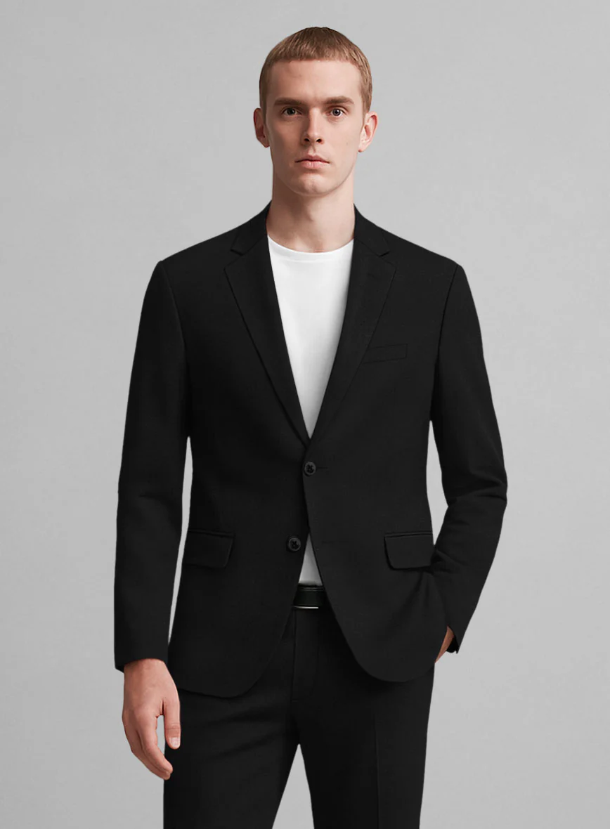 Black Napoli Stretch Light Weight Cotton Jacket - Image 2