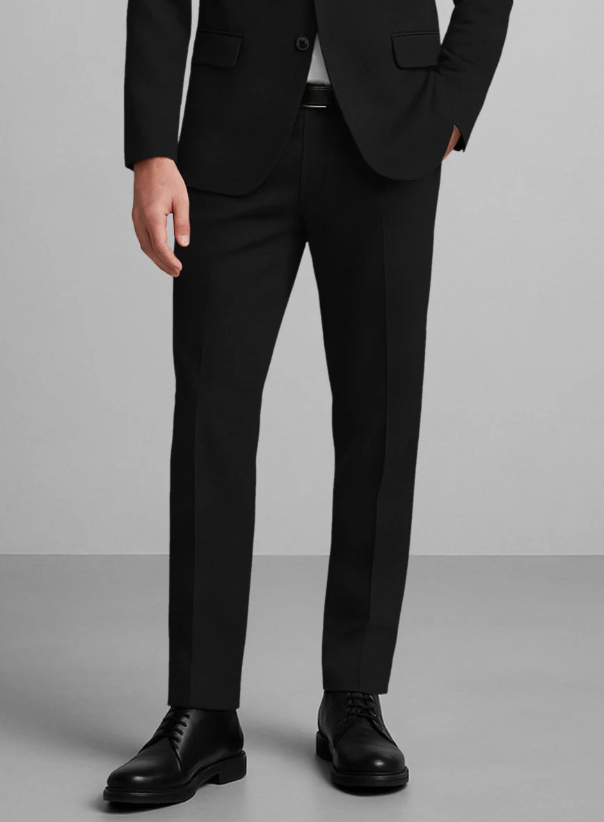 Black Napoli Stretch Light Weight Cotton Pants - Image 2