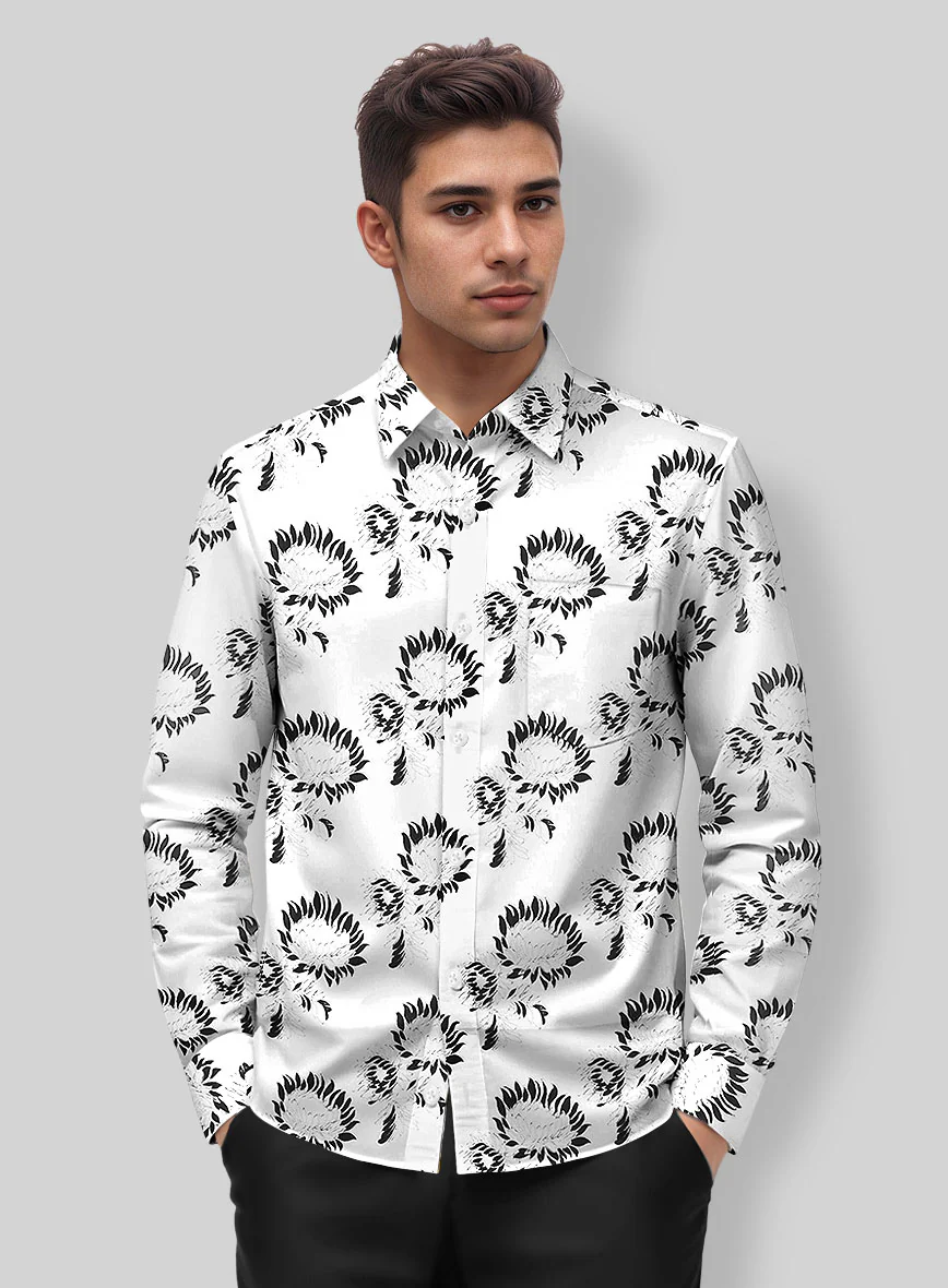Black Petal Cotton Shirt - Image 2
