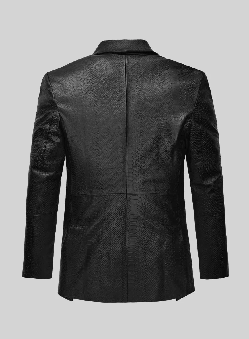 Black Python Catwalk Leather Blazer # 2 - Image 2