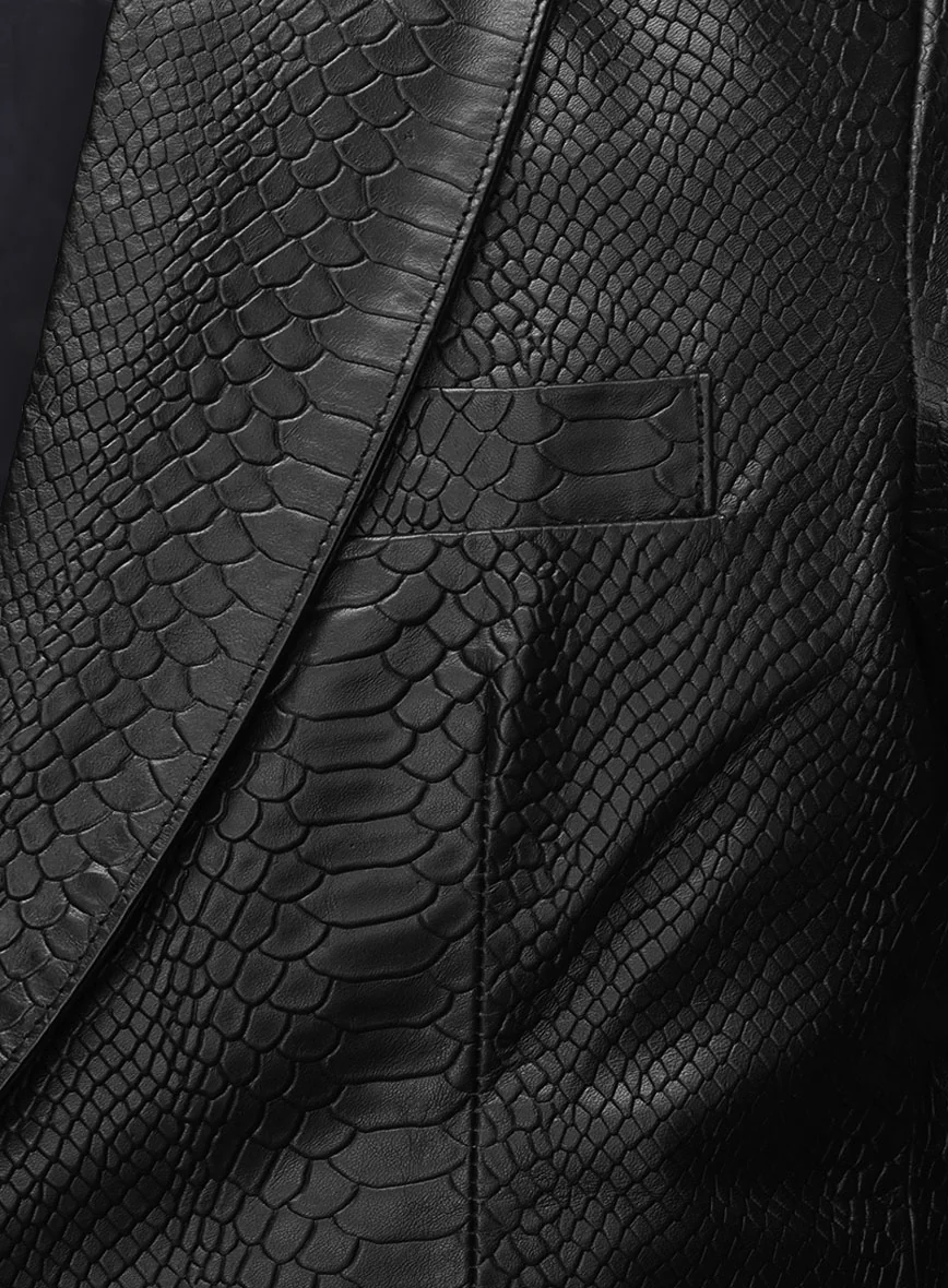 Black Python Catwalk Leather Blazer # 2 - Image 3