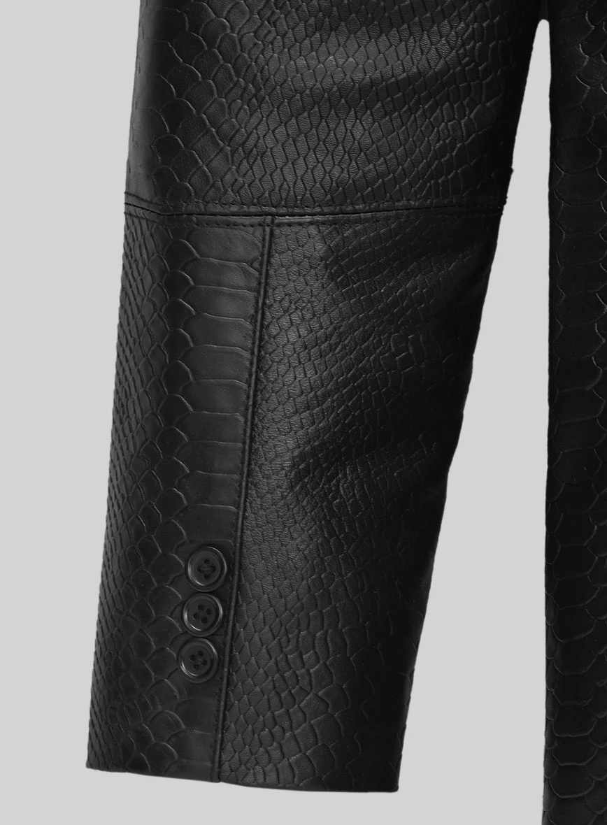 Black Python Catwalk Leather Blazer # 2 - Image 4