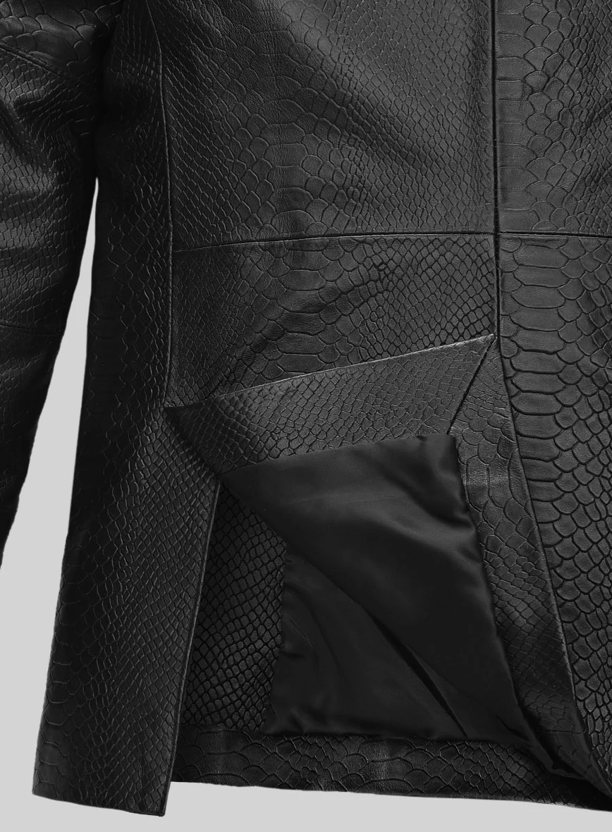 Black Python Catwalk Leather Blazer # 2 - Image 5