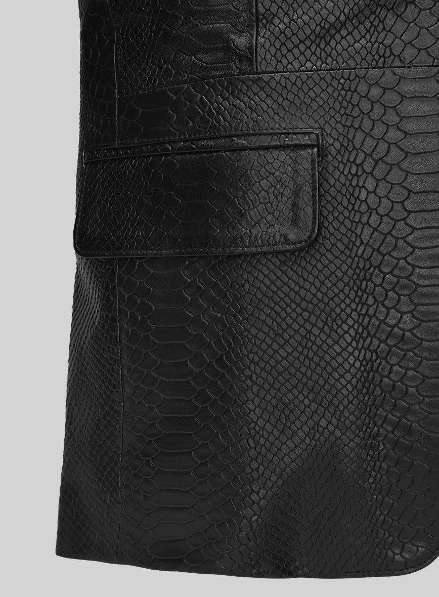 Black Python Catwalk Leather Blazer # 2 - Image 6