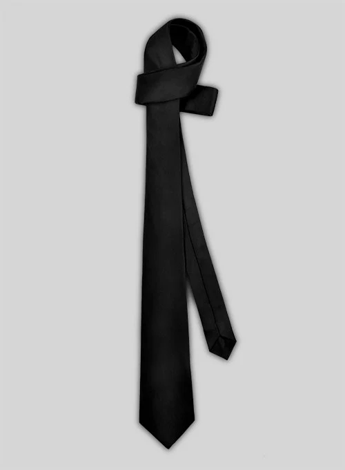 Black Satin Tie - Image 2