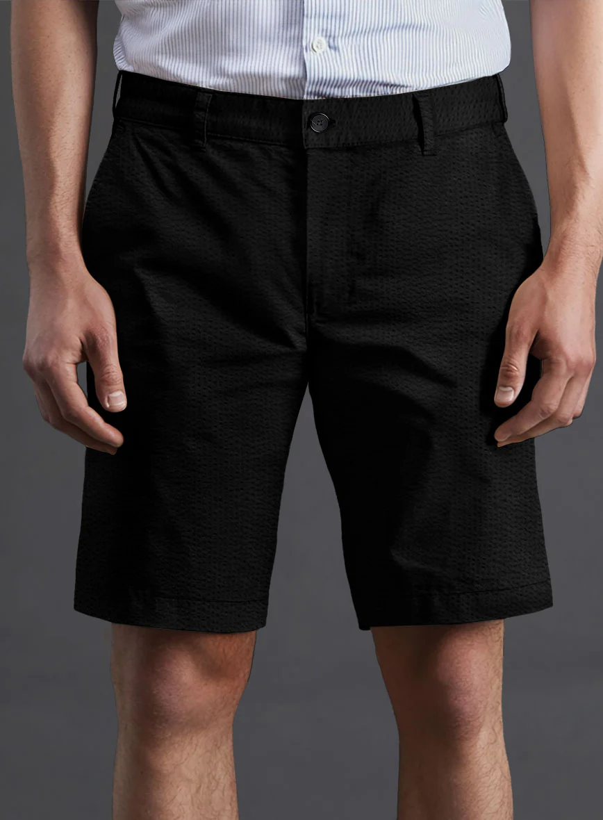 Black Seersucker Shorts - Image 2