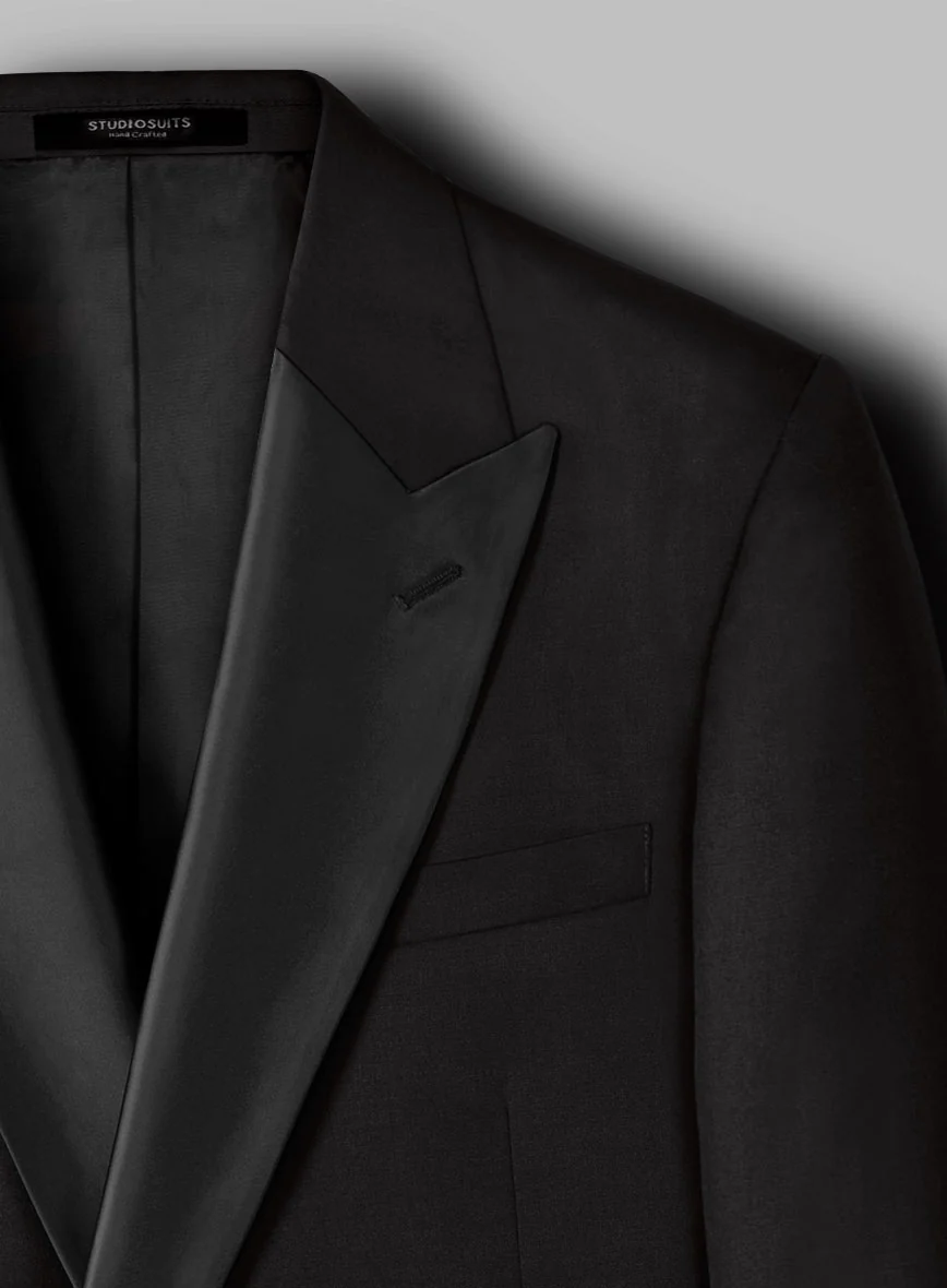 Black Smoking Double Breasted Tuxedo Suit - Image 4