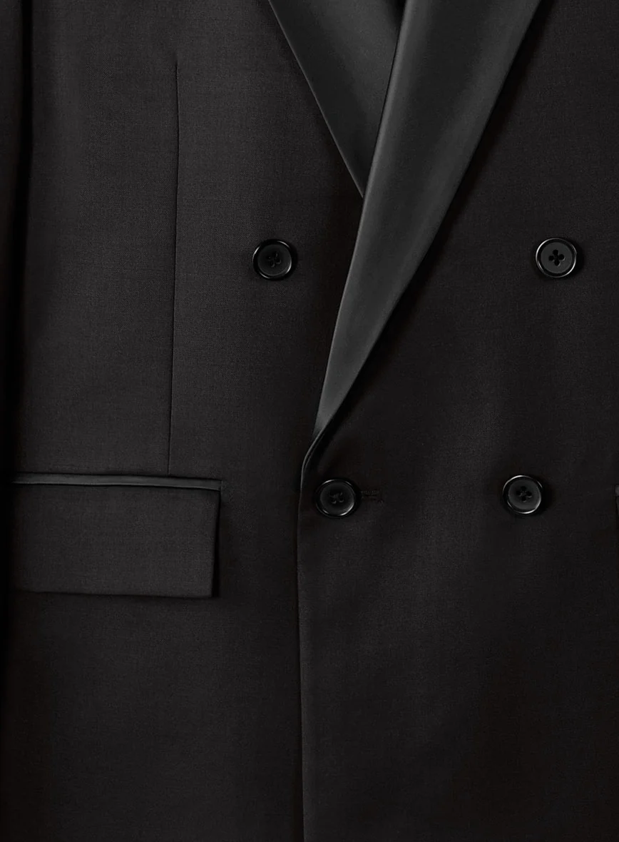 Black Smoking Double Breasted Tuxedo Suit - Image 5