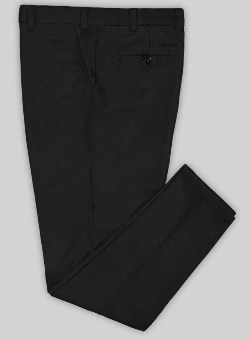 Washed Black Stretch Chino Pants - Image 3