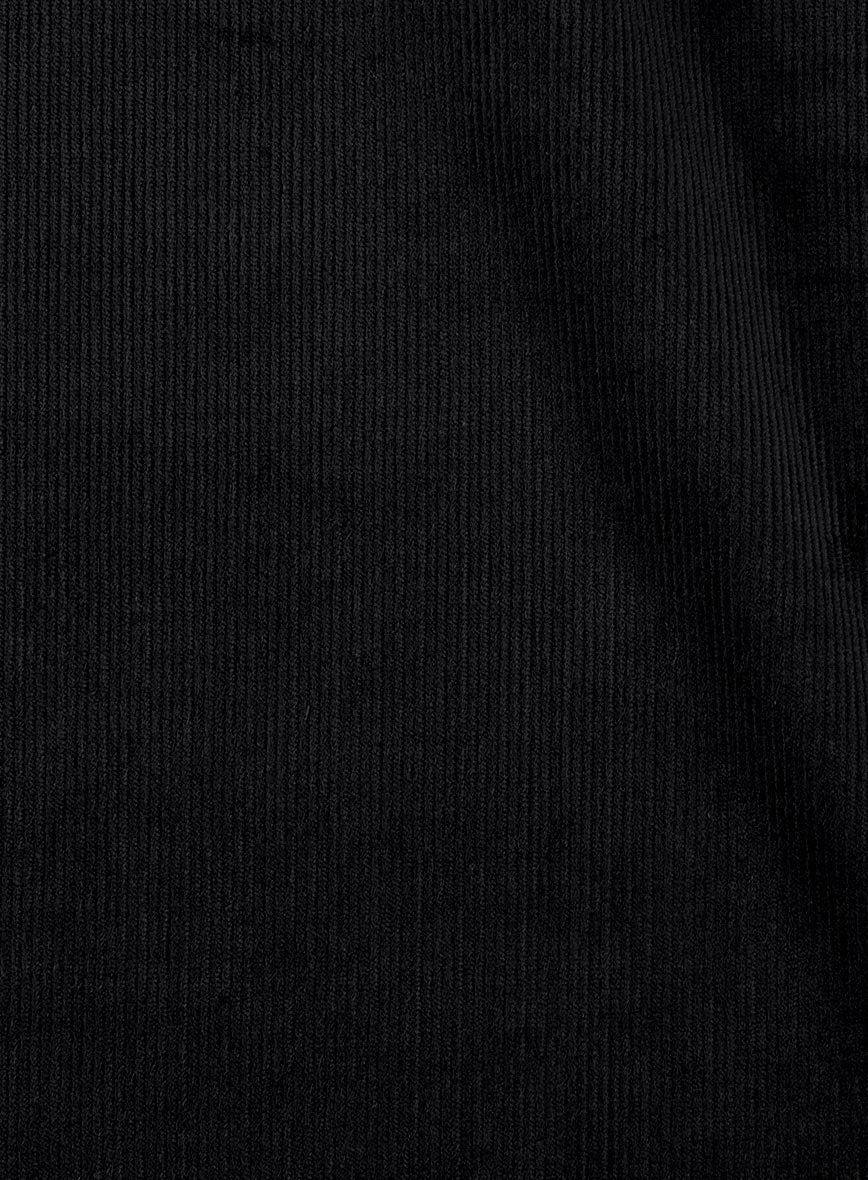 Black Stretch Pin Corduroy Easy Pants - Image 4