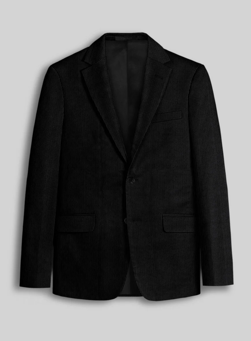 Black Stretch Pin Corduroy Suit - Image 4