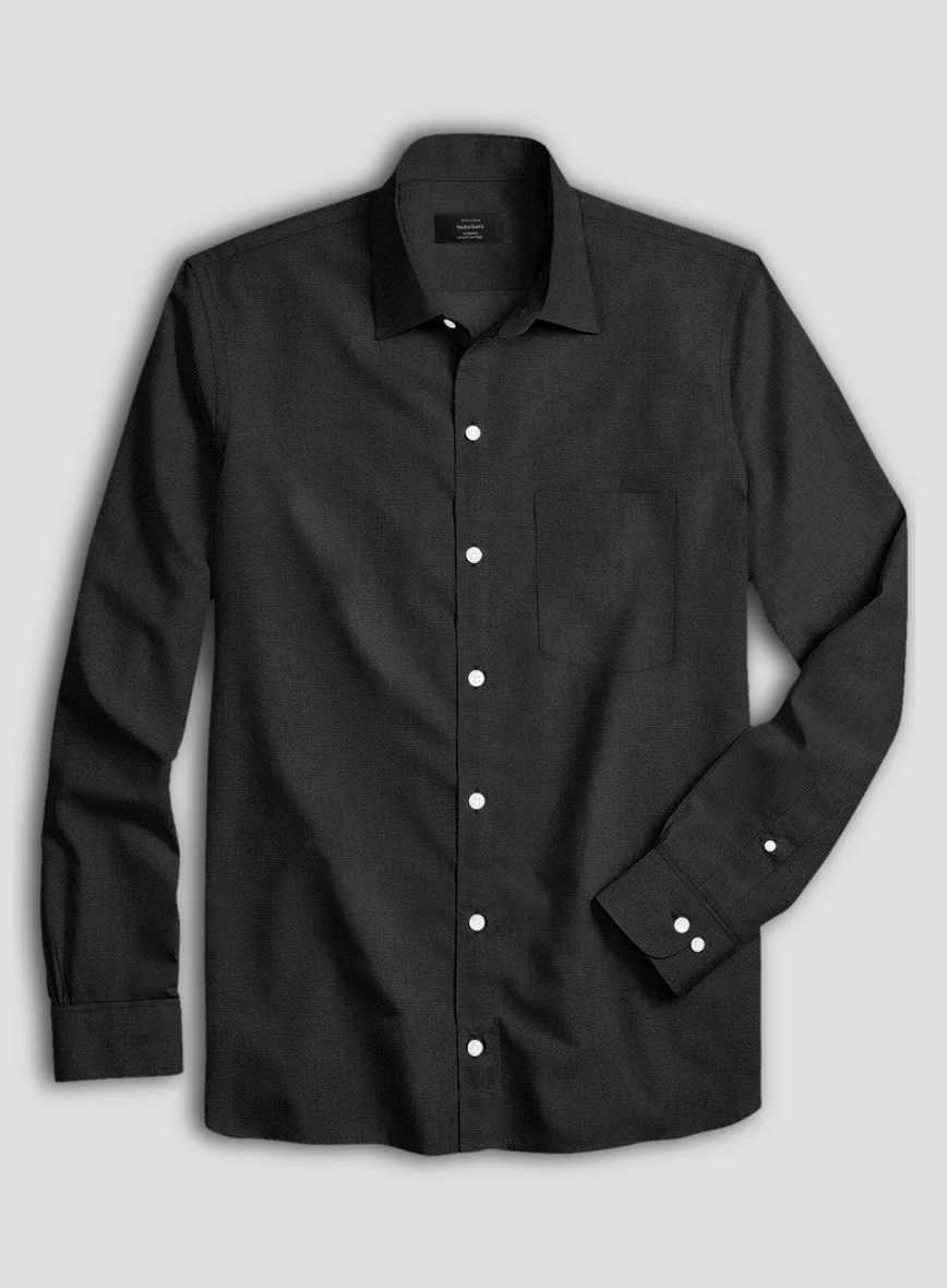 Black Stretch Poplene Shirt - Image 3