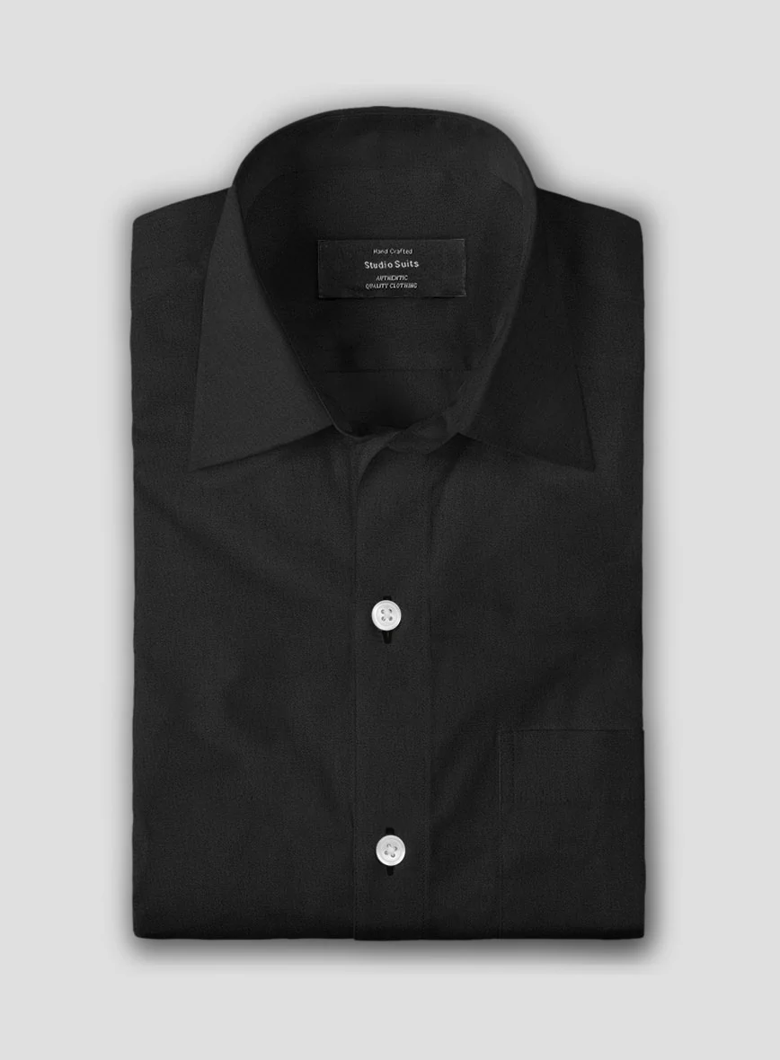 Black Stretch Poplene Shirt - Image 3
