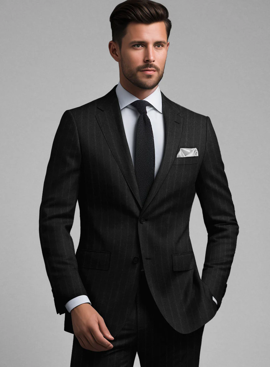 Black Stripe Cashmere Jacket - Image 2