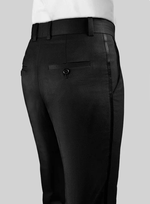 Black Terry Rayon Tuxedo Pants - Image 3