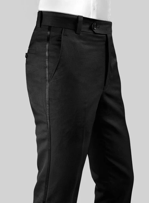 Black Terry Rayon Tuxedo Pants - Image 4