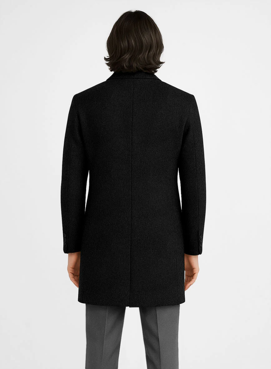 Black Thick Wool Overcoat - Image 4