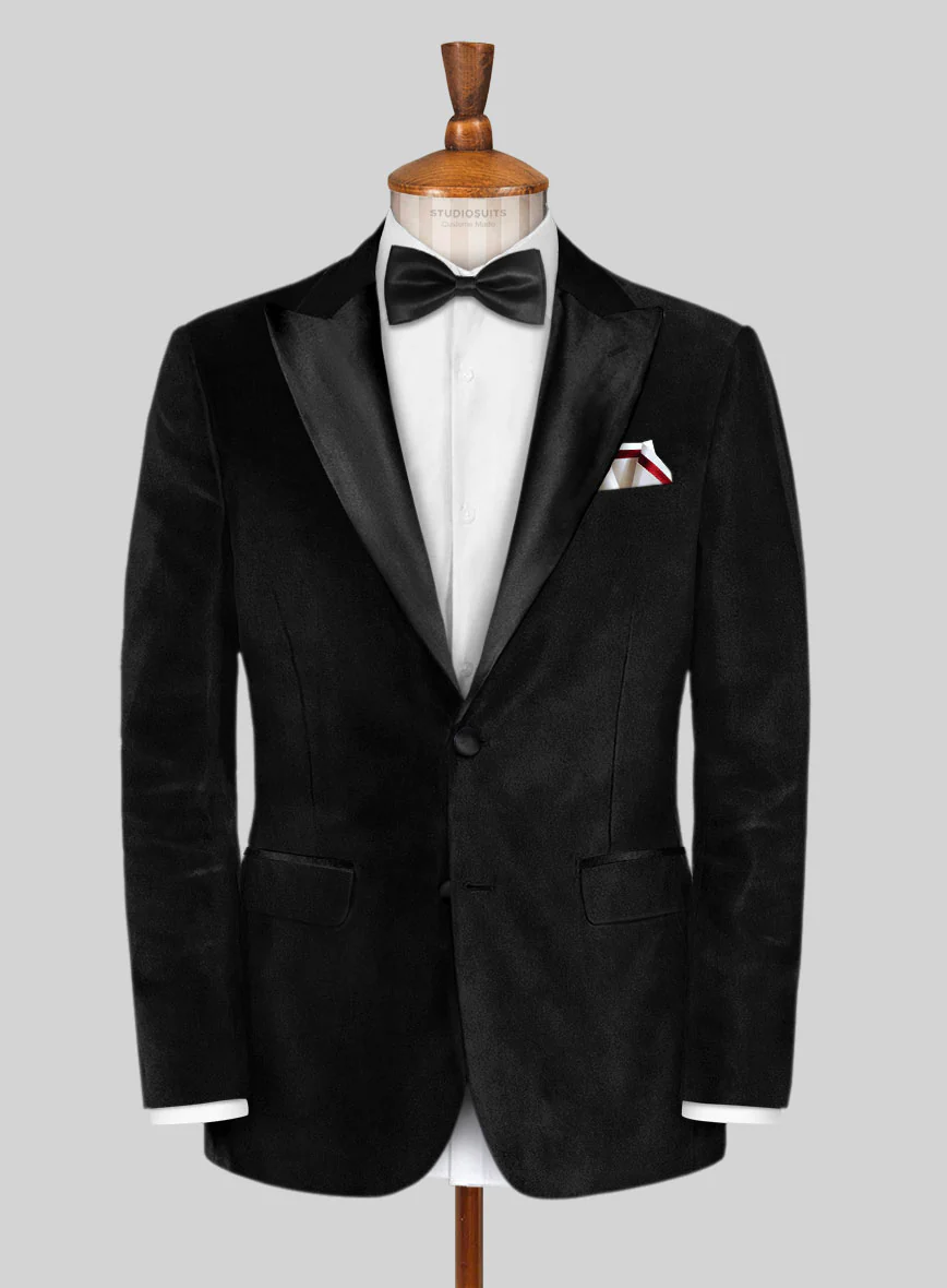 Black Velvet Tuxedo Suit - Image 3