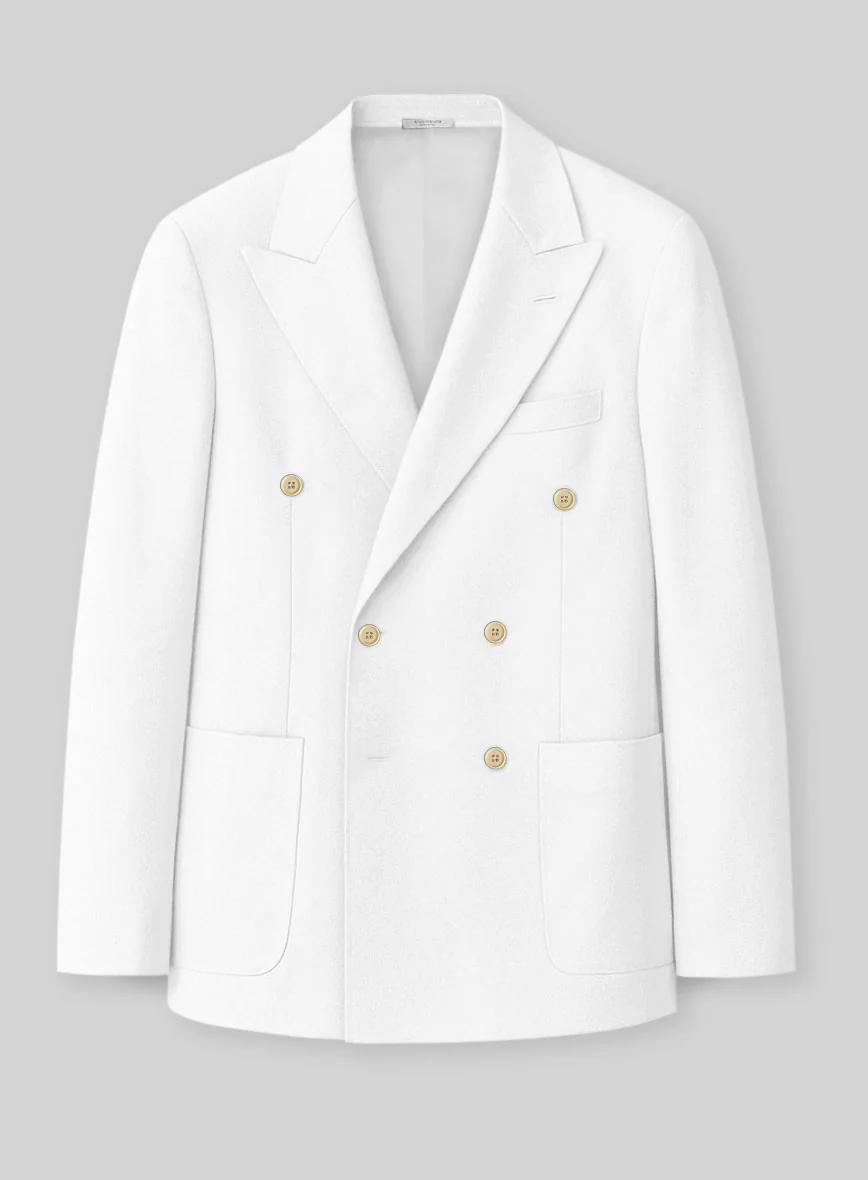 Black White Cotton Double Breasted Suit - Image 2