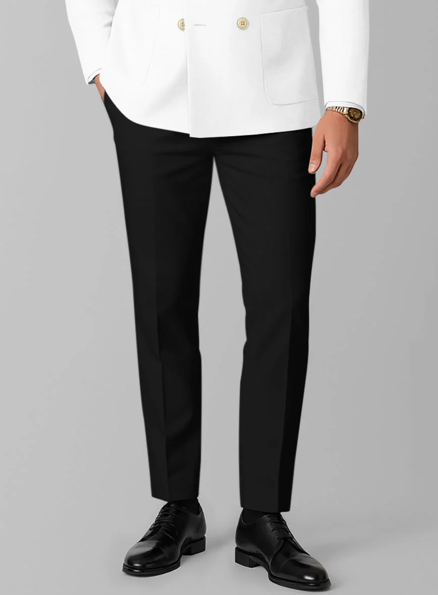 Black White Cotton Double Breasted Suit - Image 4