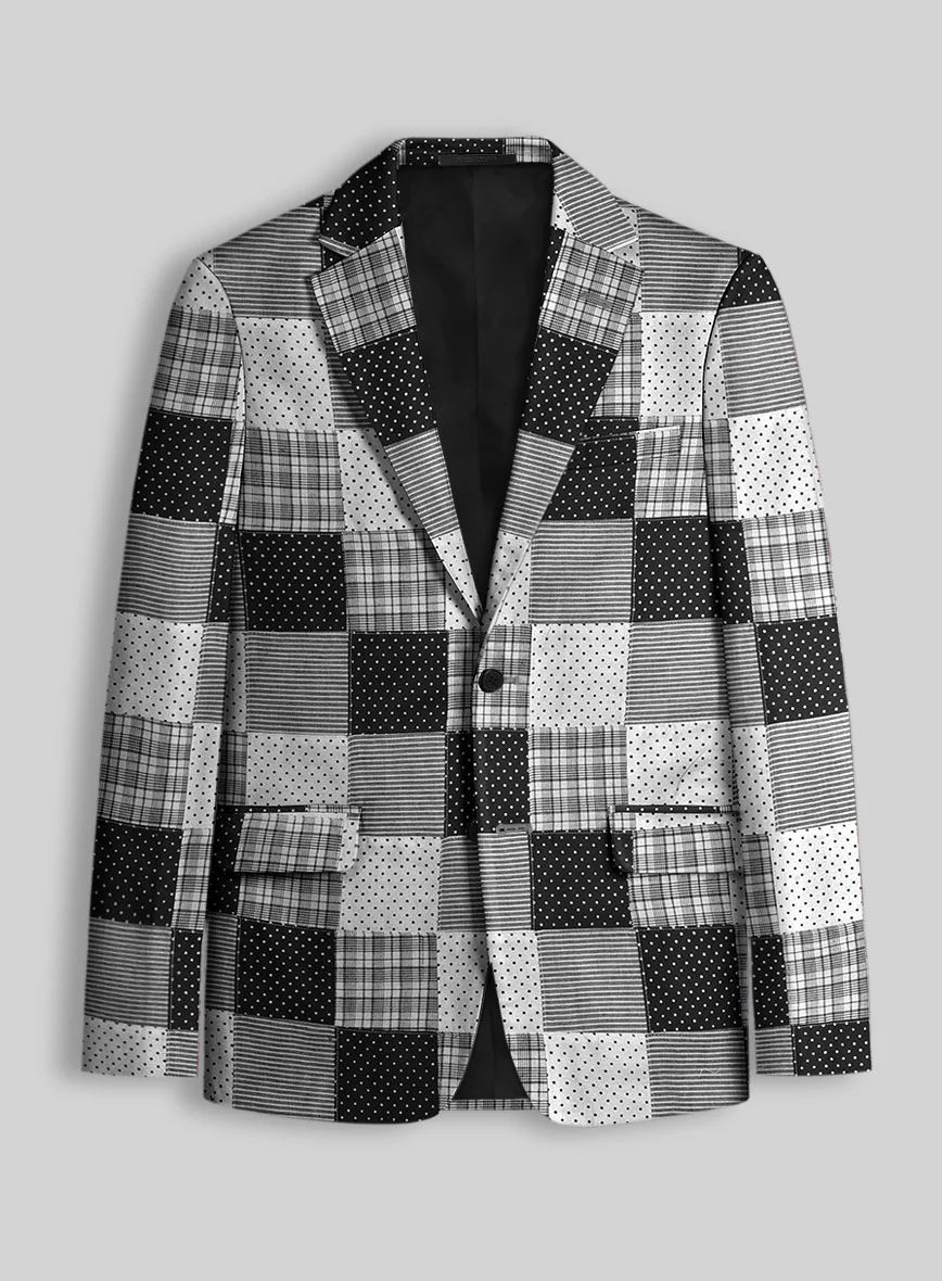 Black & White Madras Patchwork Suit - Image 2